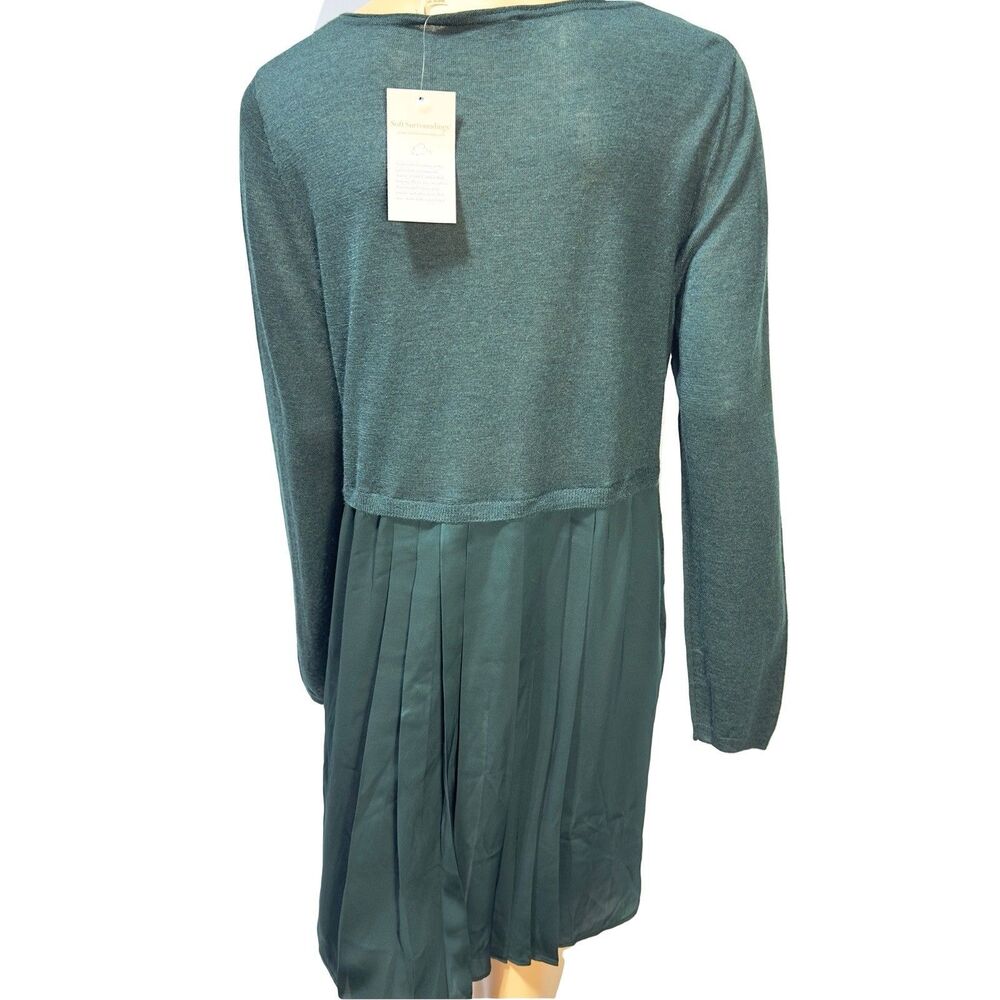 Soft Surroundings Knit Tunic Top Wool Alpaca Blend High Low Hem Size L Green NWT - Picture 2 of 9